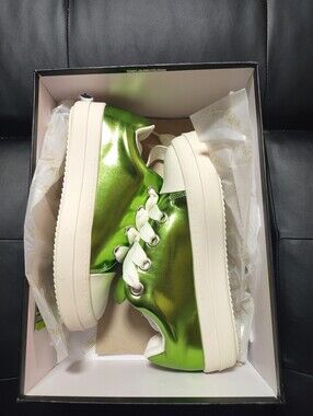 Cape Robbin Metallic Green Platform Sneakers